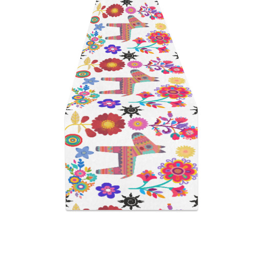 Alpaca Pinata and Flowers Table Runner 16x72 inch