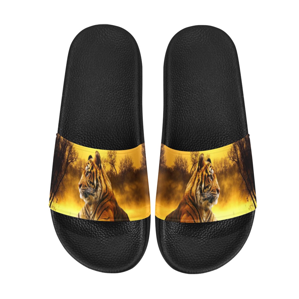 Tiger and Sunset Men's Slide Sandals (Model 057)