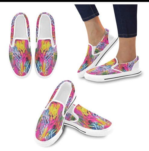 Wondering Women's Slip-on Canvas Shoes (Model 019)