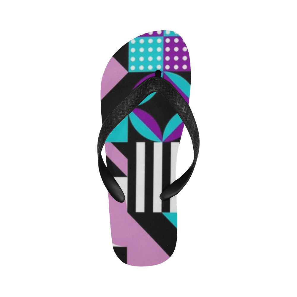 Colorful Geometric Shapes Flip Flops for Men/Women (Model 040)