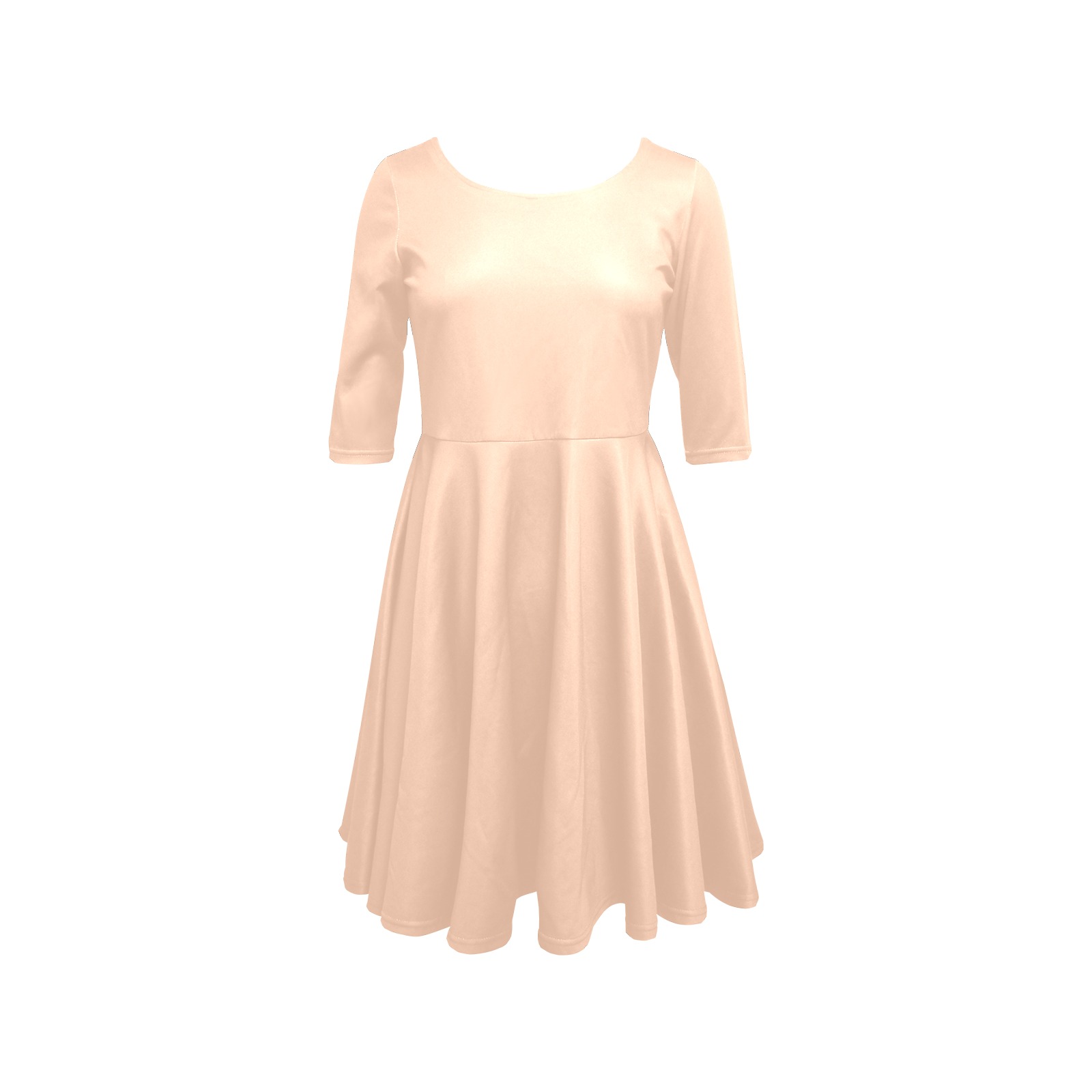 color apricot Half Sleeve Skater Dress (Model D61)