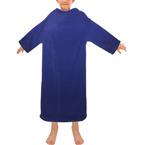 blu e Blanket Robe with Sleeves for Kids