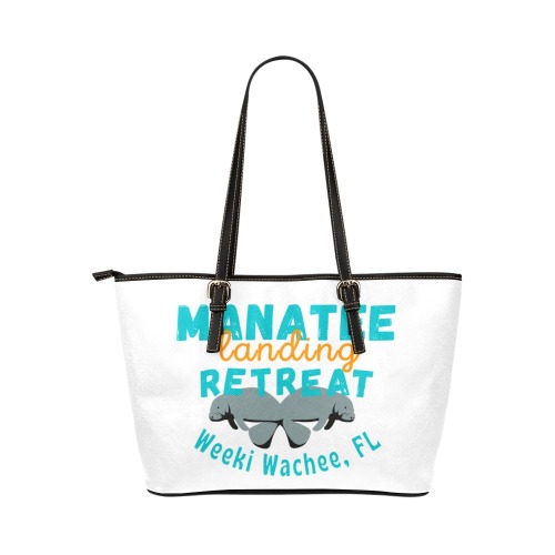 Manatee Landing Retreat Leather Tote Leather Tote Bag/Large (Model 1651)