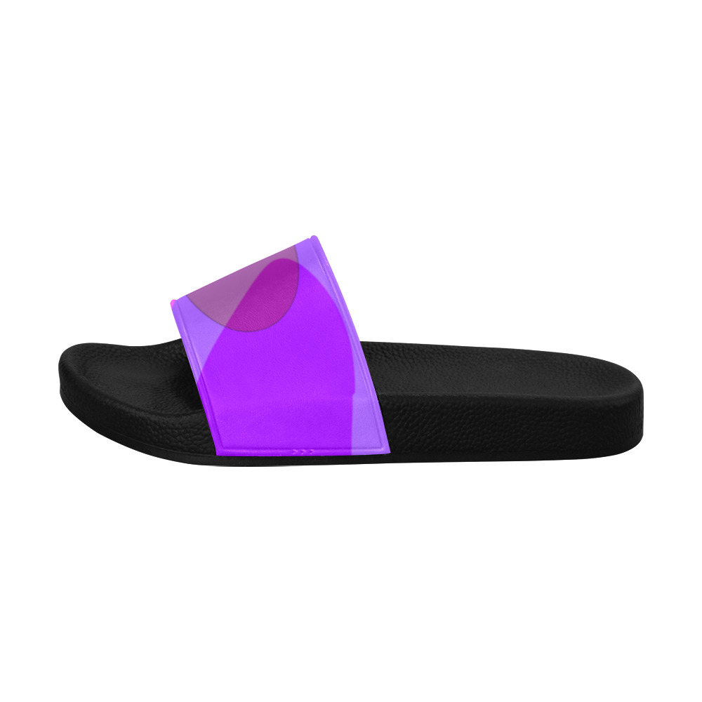 Purple Retro Groovy Abstract 409 Men's Slide Sandals (Model 057)