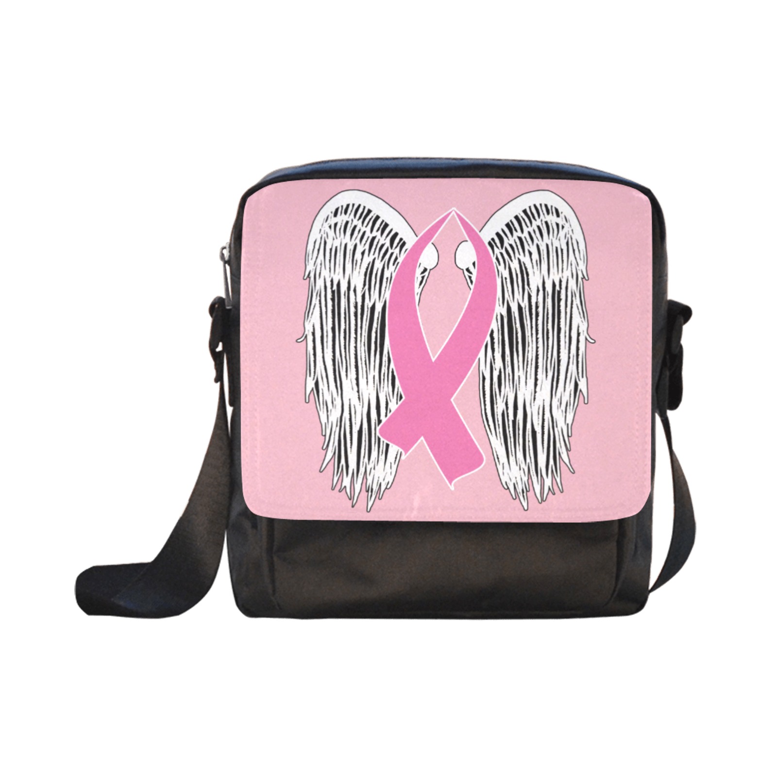 Winged Awareness Ribbon (Pink) Crossbody Nylon Bags (Model 1633)