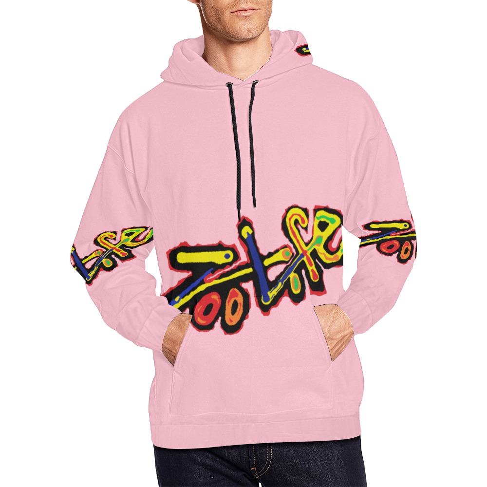 Z.L.LOGO.PINK All Over Print Hoodie for Men (USA Size) (Model H13)