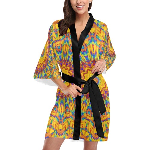 Vivid Colored Mandala Kimono Robe