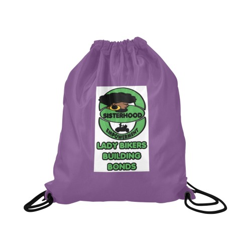 Lady Bikers Drawstring Bag Purple Large Drawstring Bag Model 1604 (Twin Sides)  16.5"(W) * 19.3"(H)