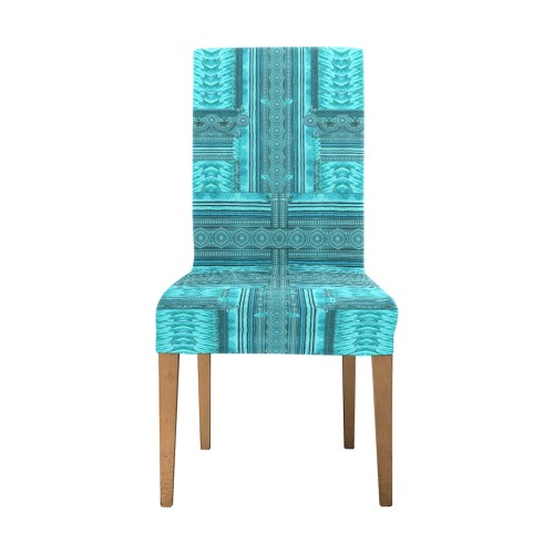 greec mosaic blue turquoise Removable Dining Chair Cover