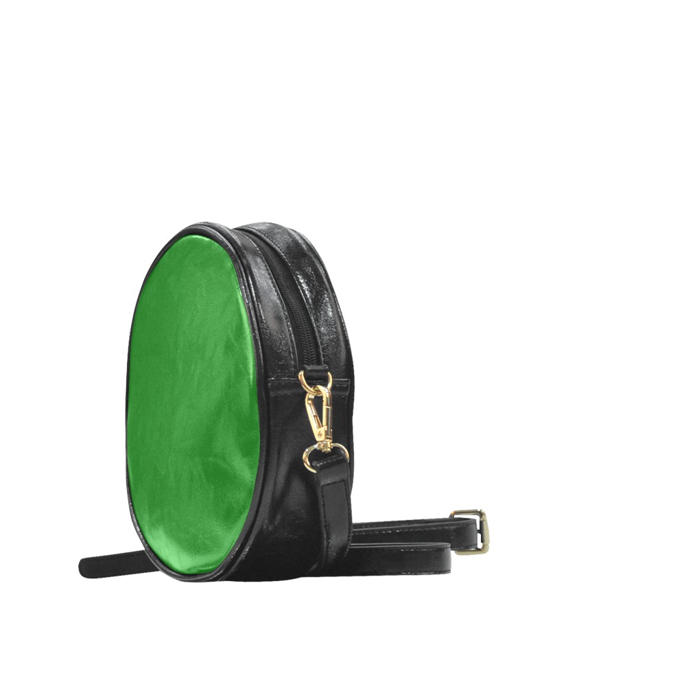 color dark green Round Sling Bag (Model 1647)
