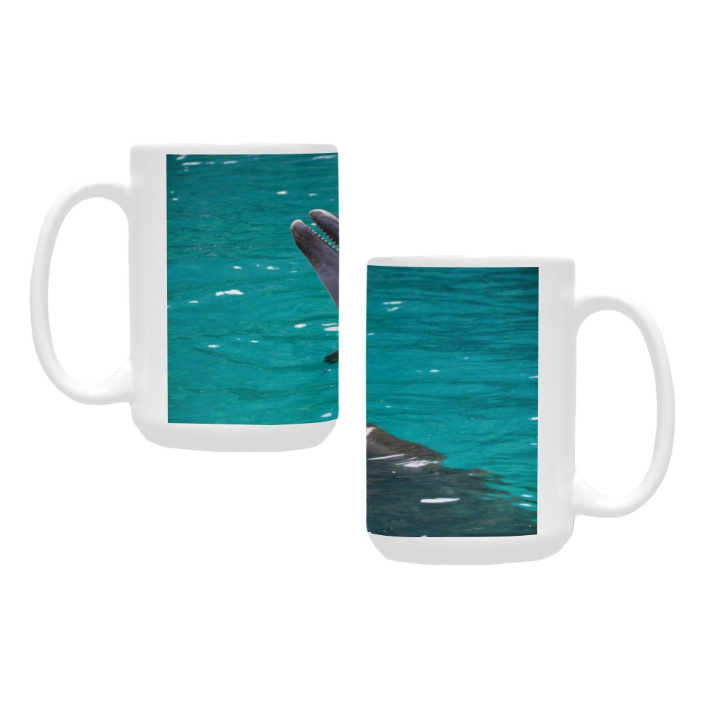 Aqua Dolphin Custom Ceramic Mug (15OZ)