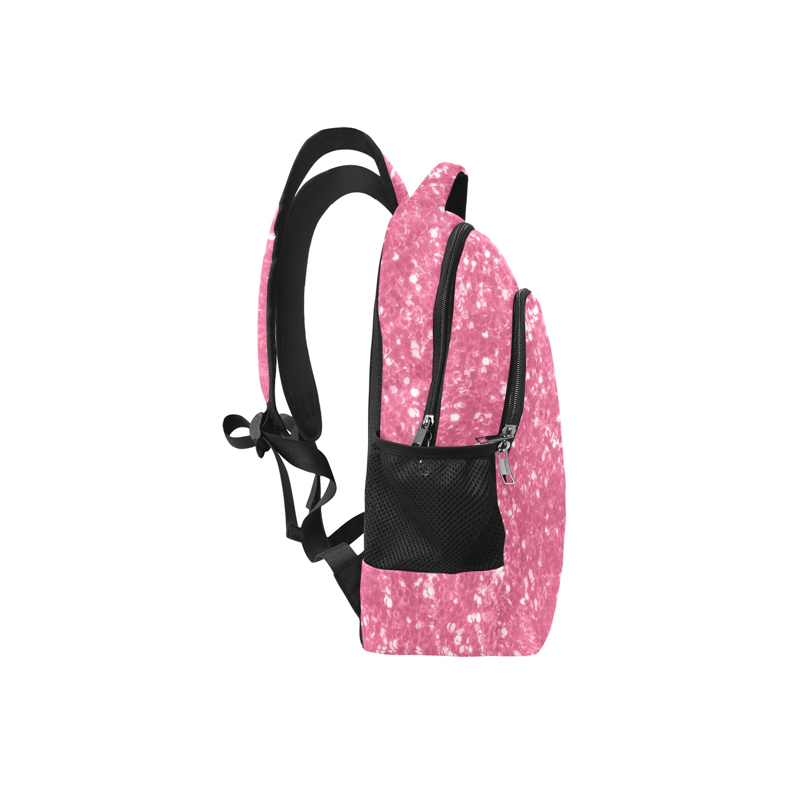 Magenta light pink red faux sparkles glitter Multifunctional Backpack (Model 1731)