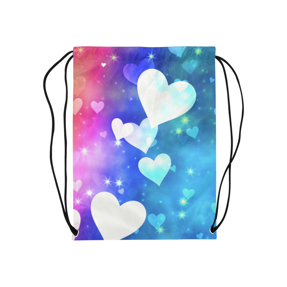 Dreamy Love Heart Sky Background Medium Drawstring Bag Model 1604 (Twin Sides) 13.8"(W) * 18.1"(H)