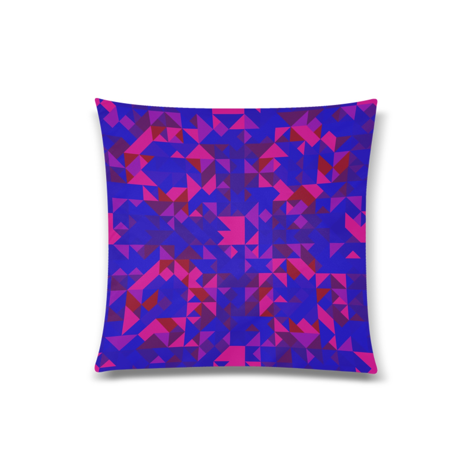 Berry Blue and Red Geometric Custom Zippered Pillow Case 20"x20"(Twin Sides)
