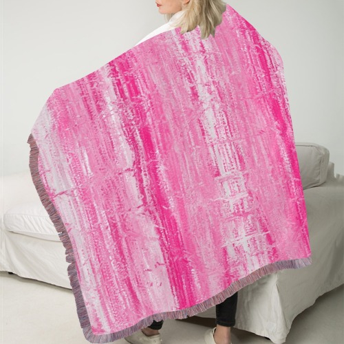 confetti 12 Ultra-Soft Fringe Blanket 30"x40" (Mixed Pink)