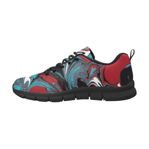 Dark Wave of Colors Men's Breathable Running Shoes (Model 055)