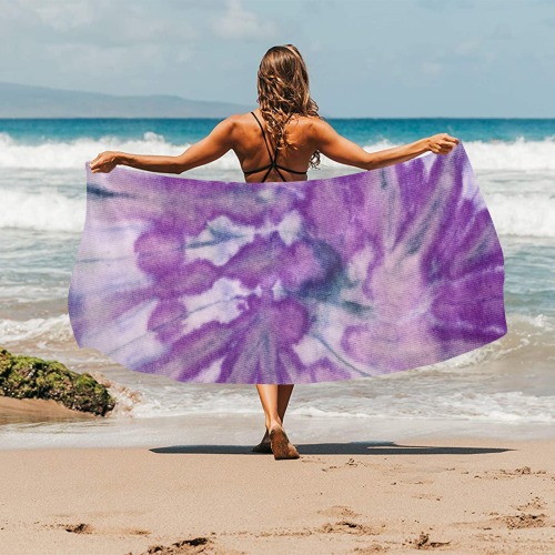 Purple Tie Dye Beach Towel 32"x 71"