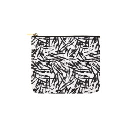 Brush Stroke Black and White Carry-All Pouch 6''x5''