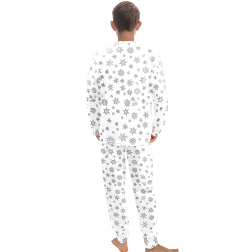 Snowflakes for Christmas Big Boys' Crew Neck Long Pajama Set