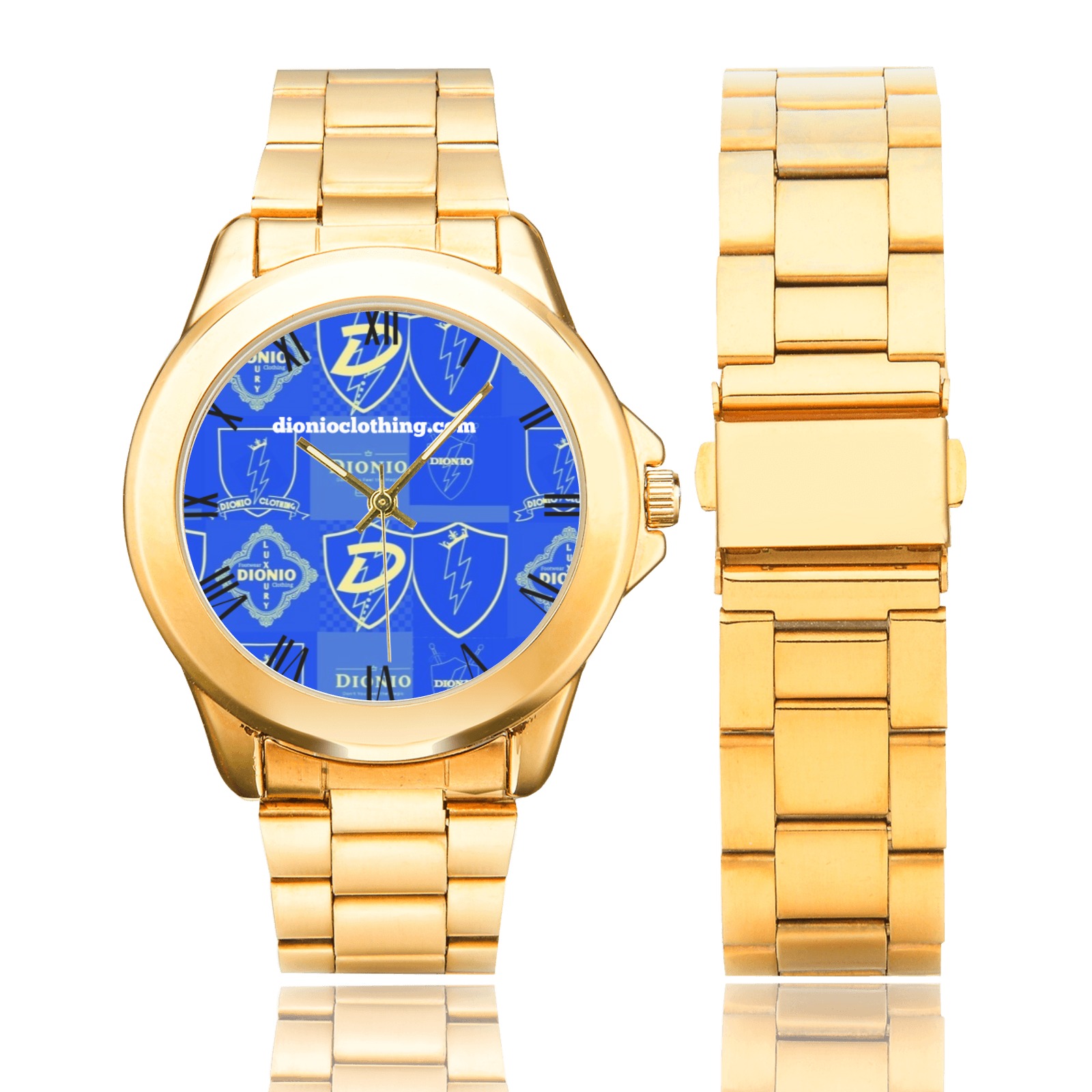 DIONIO Clothing Gilt Watch (Collage Blue) Custom Gilt Watch(Model 101)