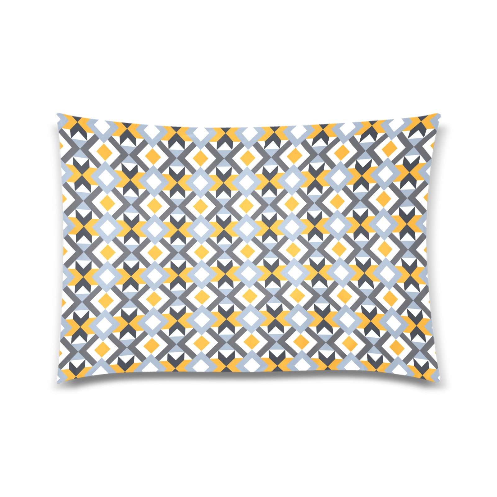 Retro Angles Abstract Geometric Pattern Custom Zippered Pillow Case 20"x30"(Twin Sides)