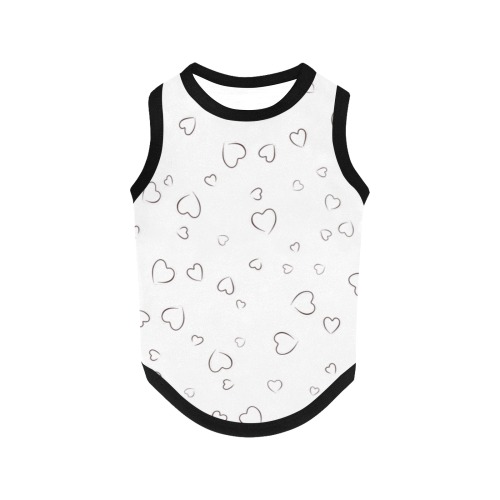 White Hearts Floating All Over Print Pet Tank Top