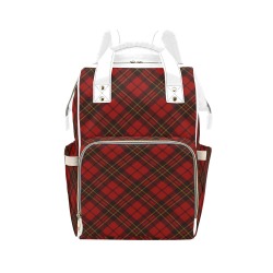 Red tartan plaid winter Christmas pattern holidays Multi-Function Diaper Backpack/Diaper Bag (Model 1688)