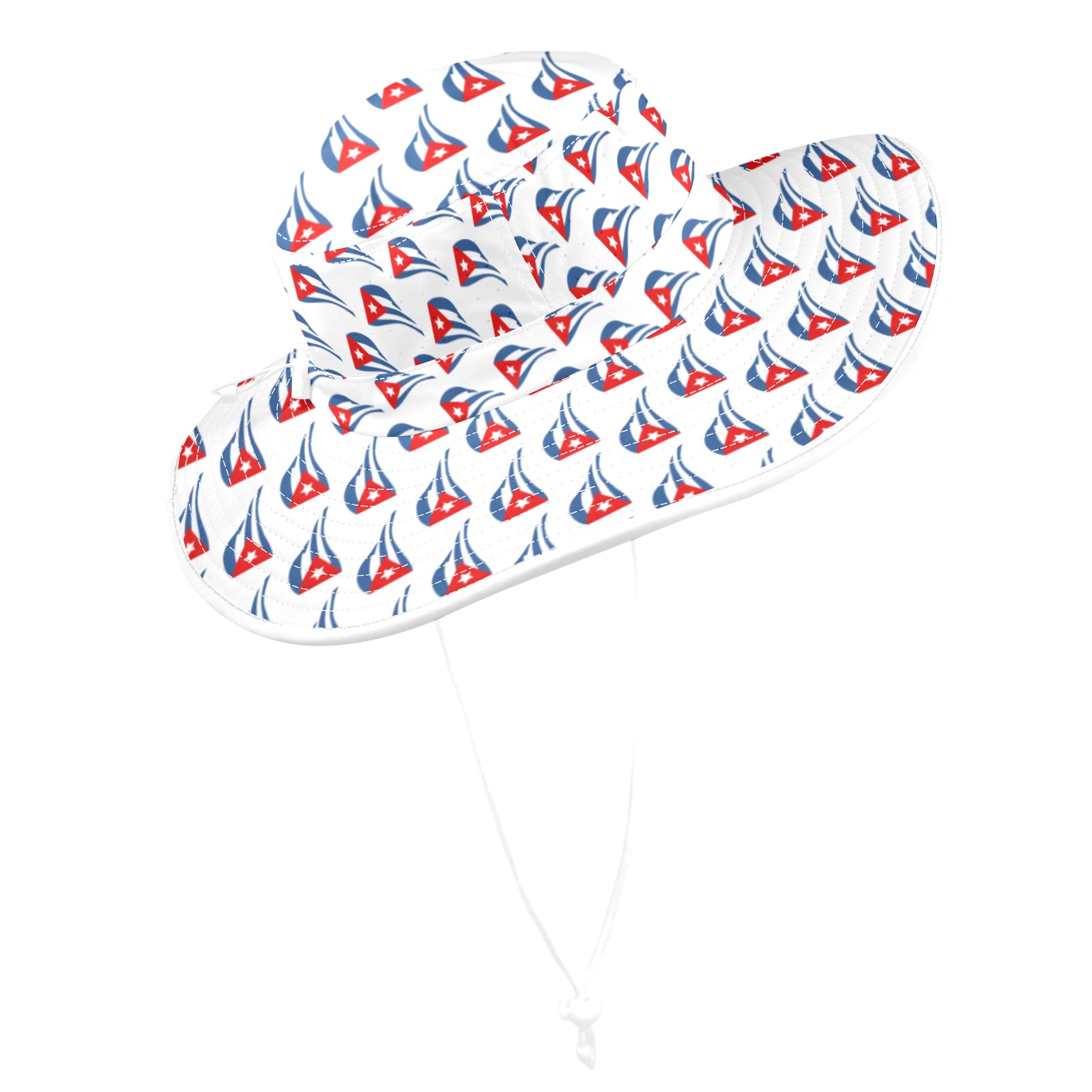 Cuban Flapping Flags Wide Brim Bucket Hat