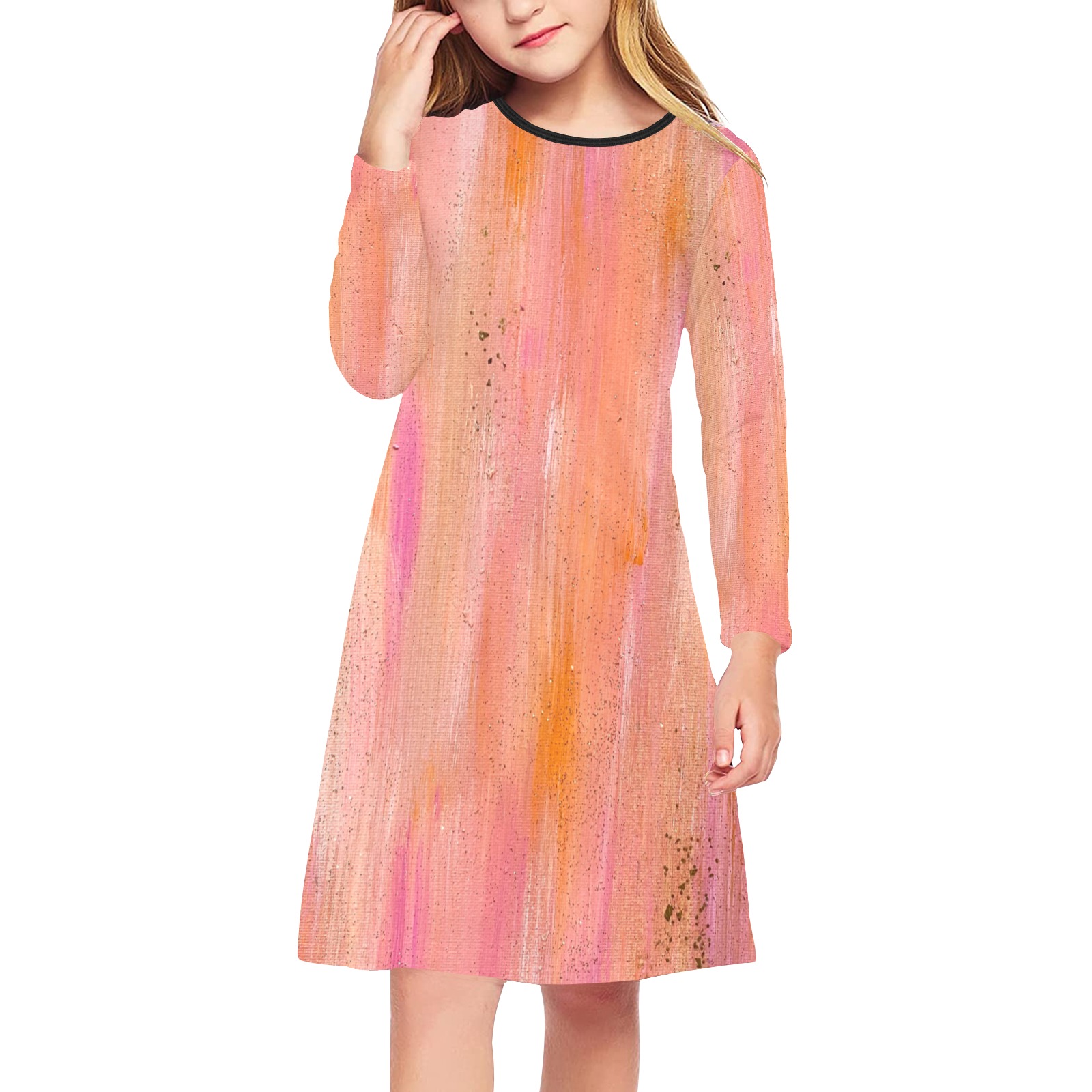 Alicia Girls' Long Sleeve Dress (Model D59)