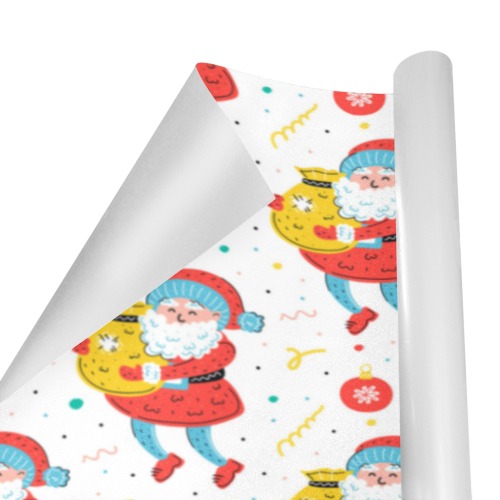 Vintage Santa Claus Christmas Pattern Gift Wrapping Paper 58"x 23" (1 Roll)