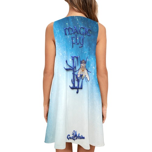 Magic Fly Collectable Fly Sleeveless A-Line Pocket Dress (Model D57)