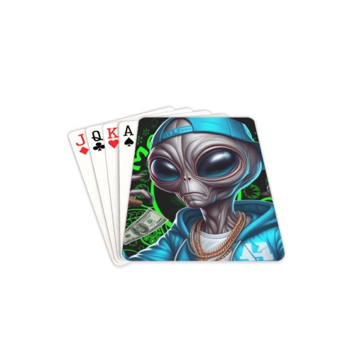 Smoking Alien Playing Cards 2.5"x3.5"