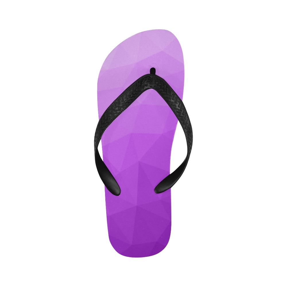 Purple gradient geometric mesh pattern Flip Flops for Men/Women (Model 040)