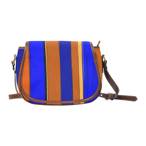 Abstract Blue And Orange 930 Saddle Bag/Small (Model 1649) Full Customization