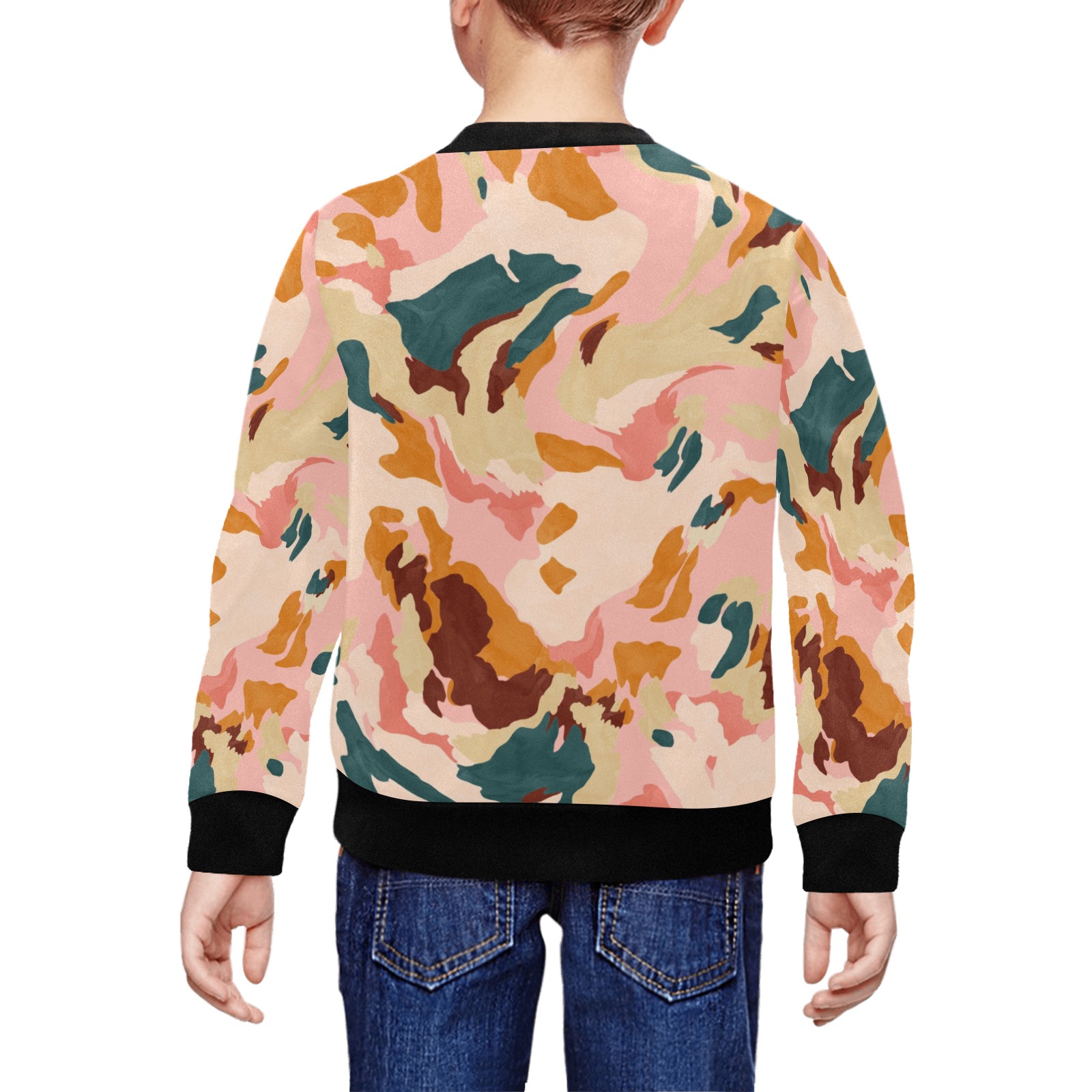 Desert colors in brush strokes All Over Print Crewneck Sweatshirt for Kids (Model H29)