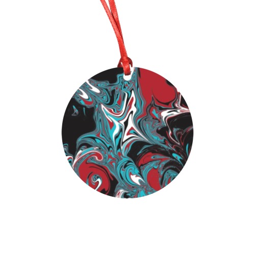 Dark Wave of Colors Round Ornament
