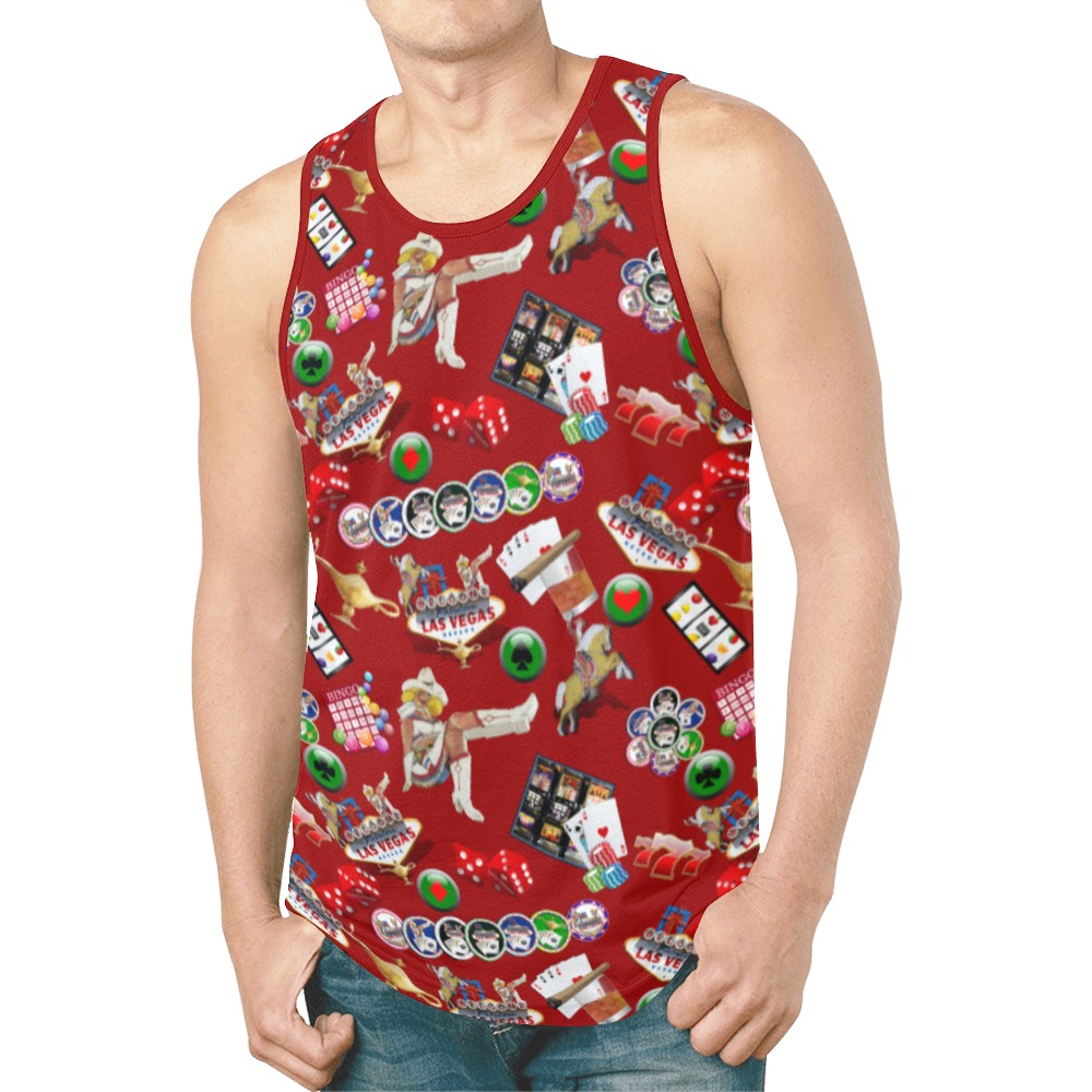 Las Vegas Icons Gamblers Delight / Red New All Over Print Tank Top for Men (Model T46)