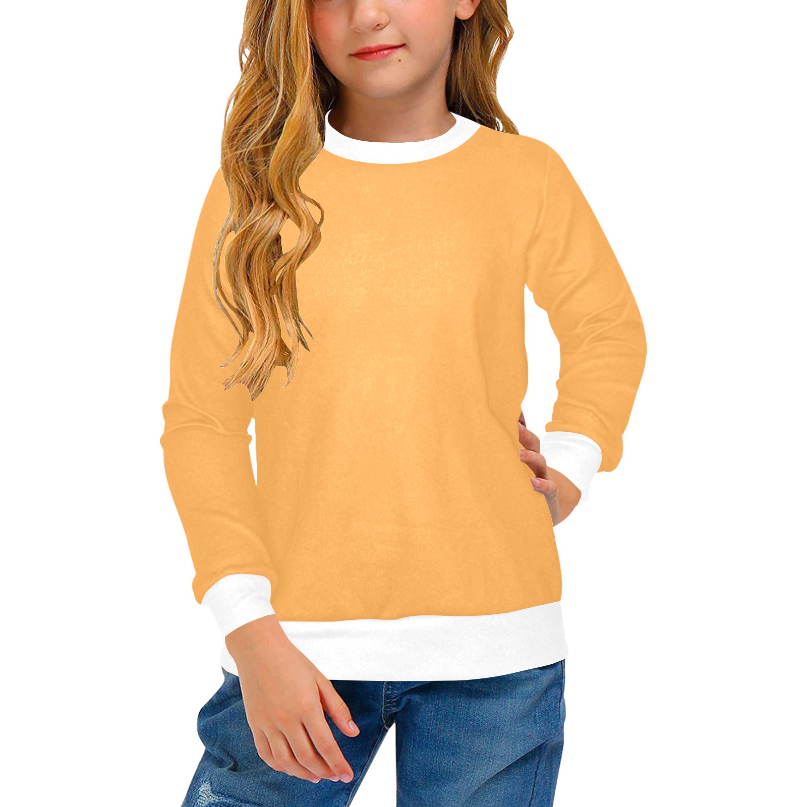 Marigold Girls' All Over Print Crew Neck Sweater (Model H49)