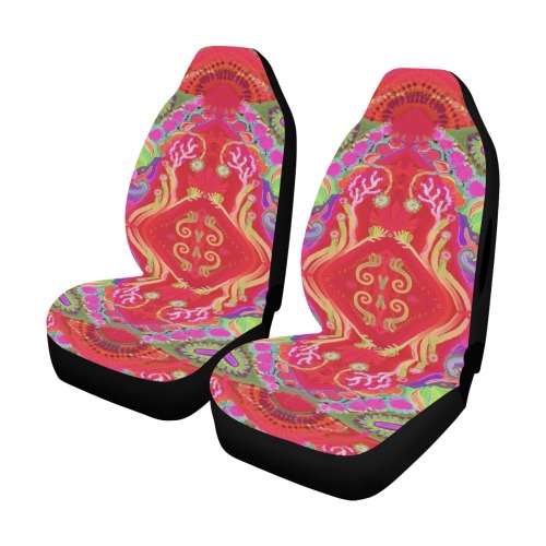hippy 3 red Car Seat Cover Airbag Compatible (Set of 2)