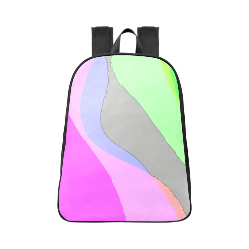Abstract 703 - Retro Groovy Pink And Green Fabric School Backpack (Model 1682) (Large)