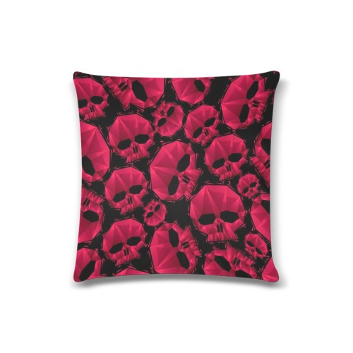 Pink Skull Pillow Custom Pillow Case 16"x16"  (One Side Printing) No Zipper