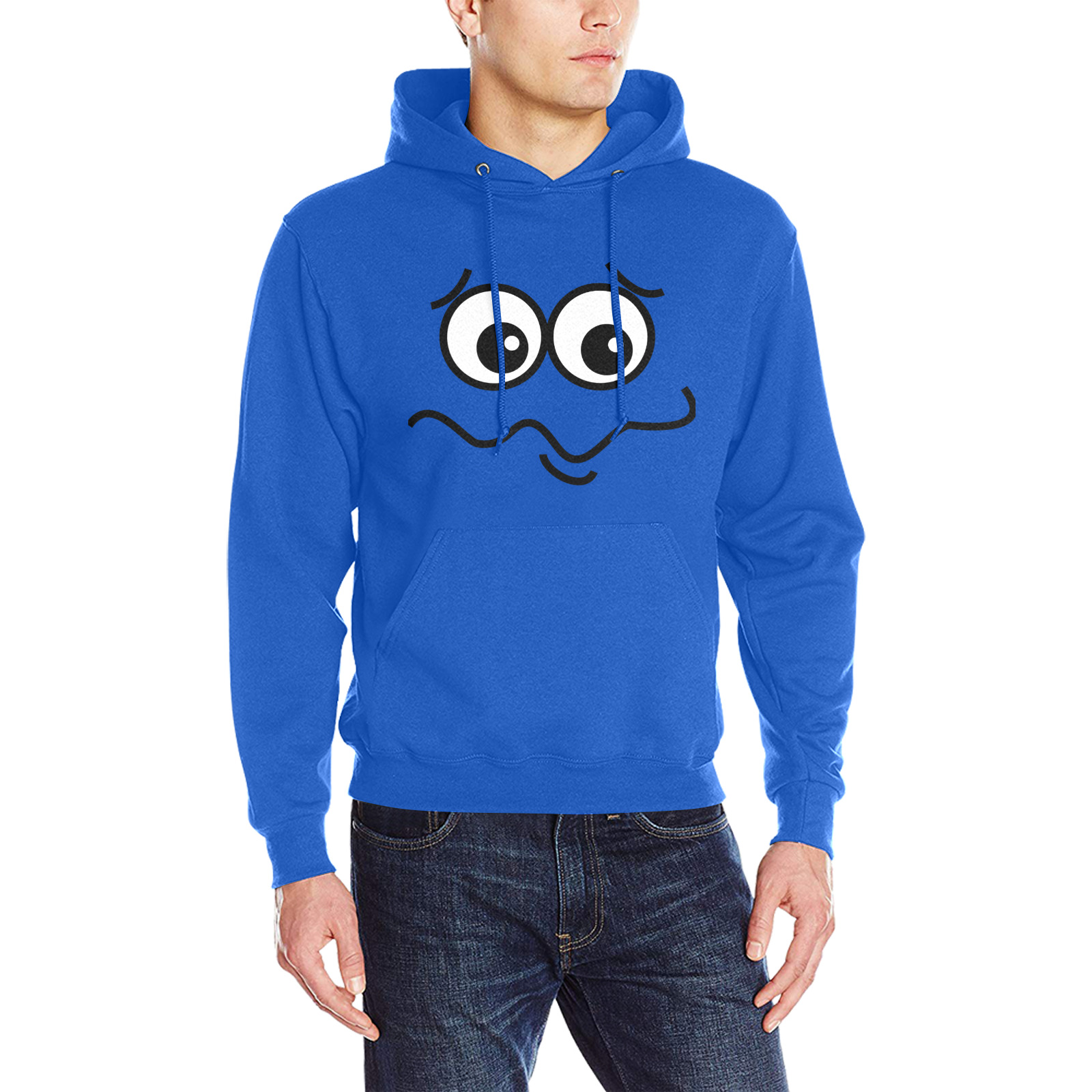 Funny Confused Comic Cartoon Face Oceanus Hoodie Sweatshirt (Model H03)