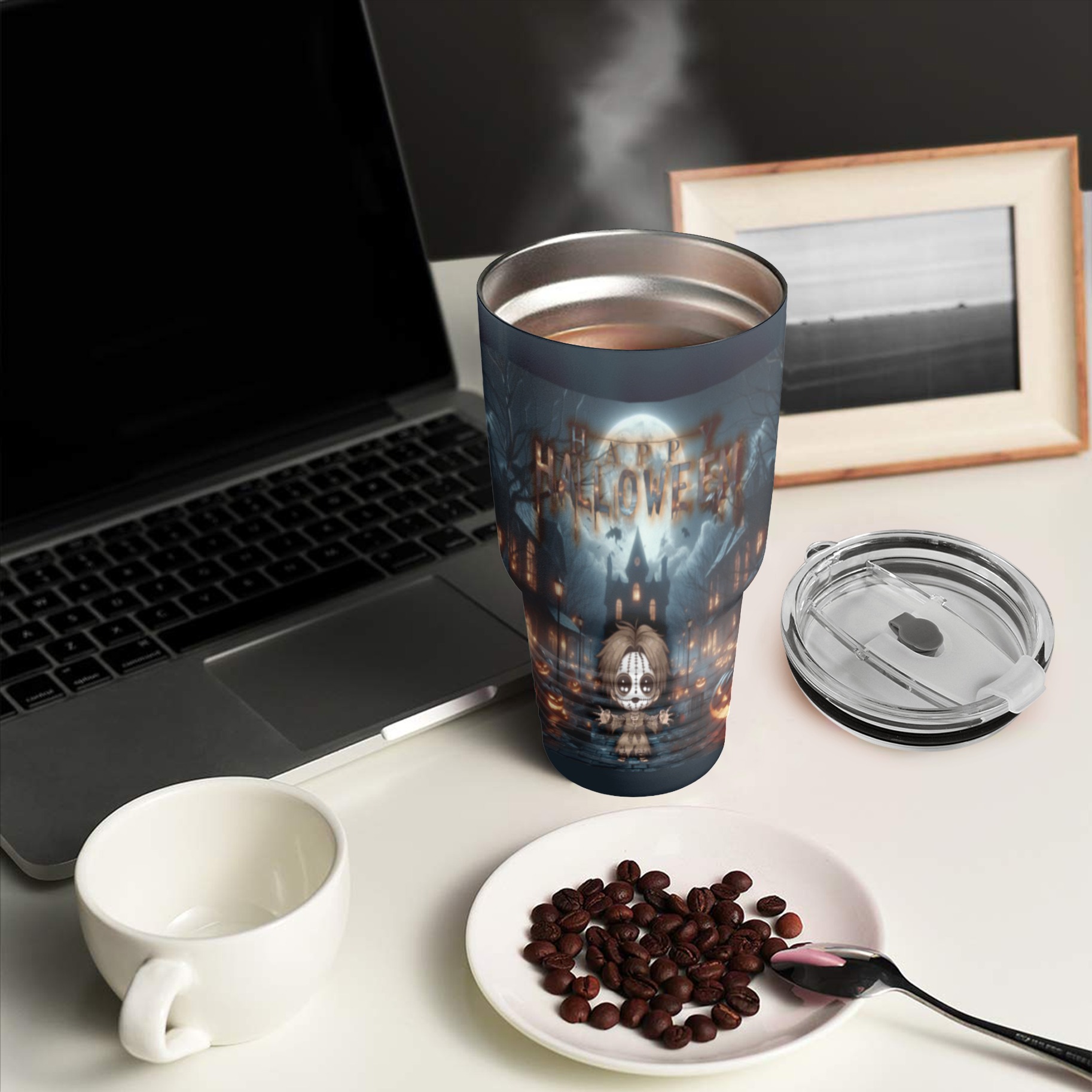 Happy Hello Ween 30oz Insulated Stainless Steel Mobile Tumbler