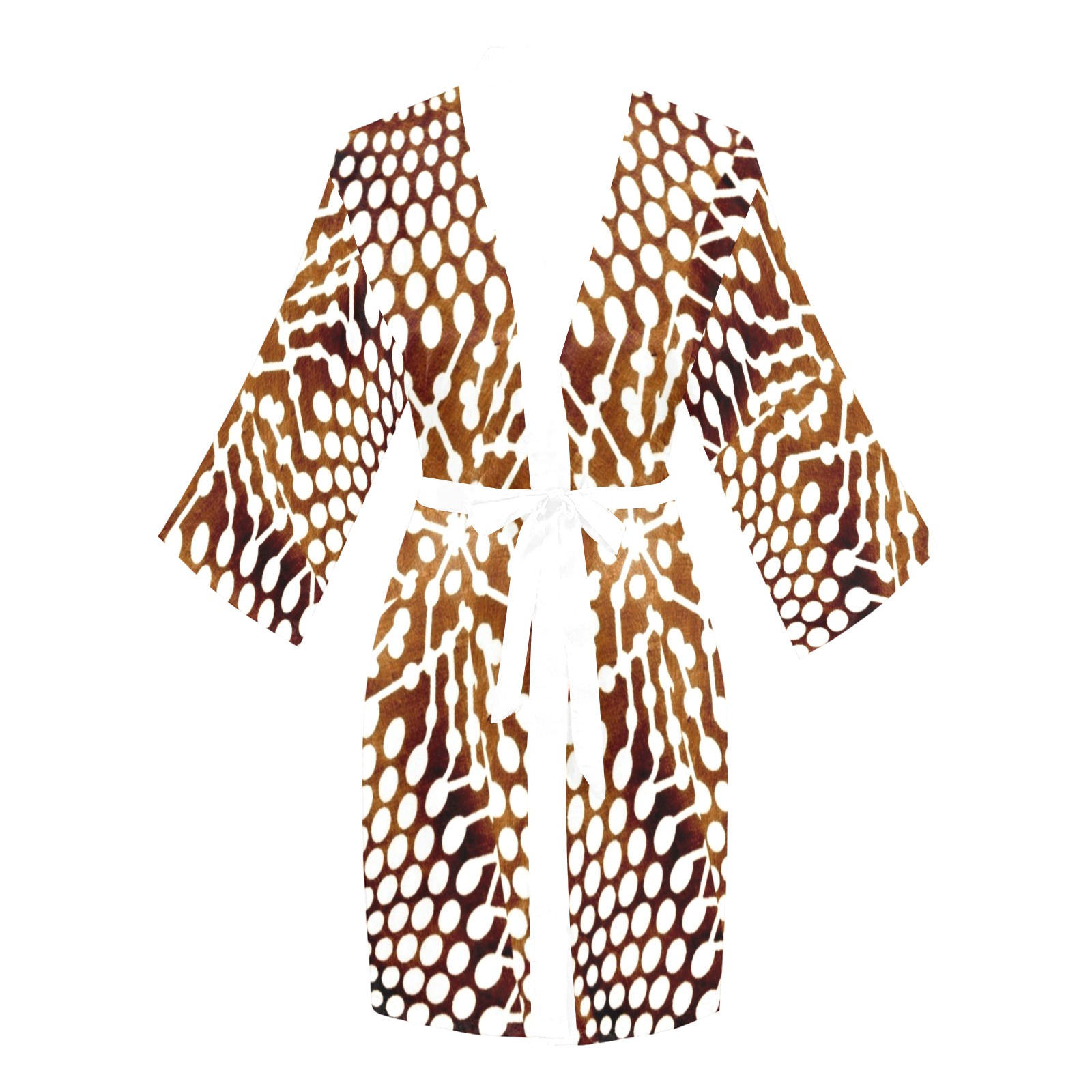 AFRICAN PRINT PATTERN 4 Long Sleeve Kimono Robe