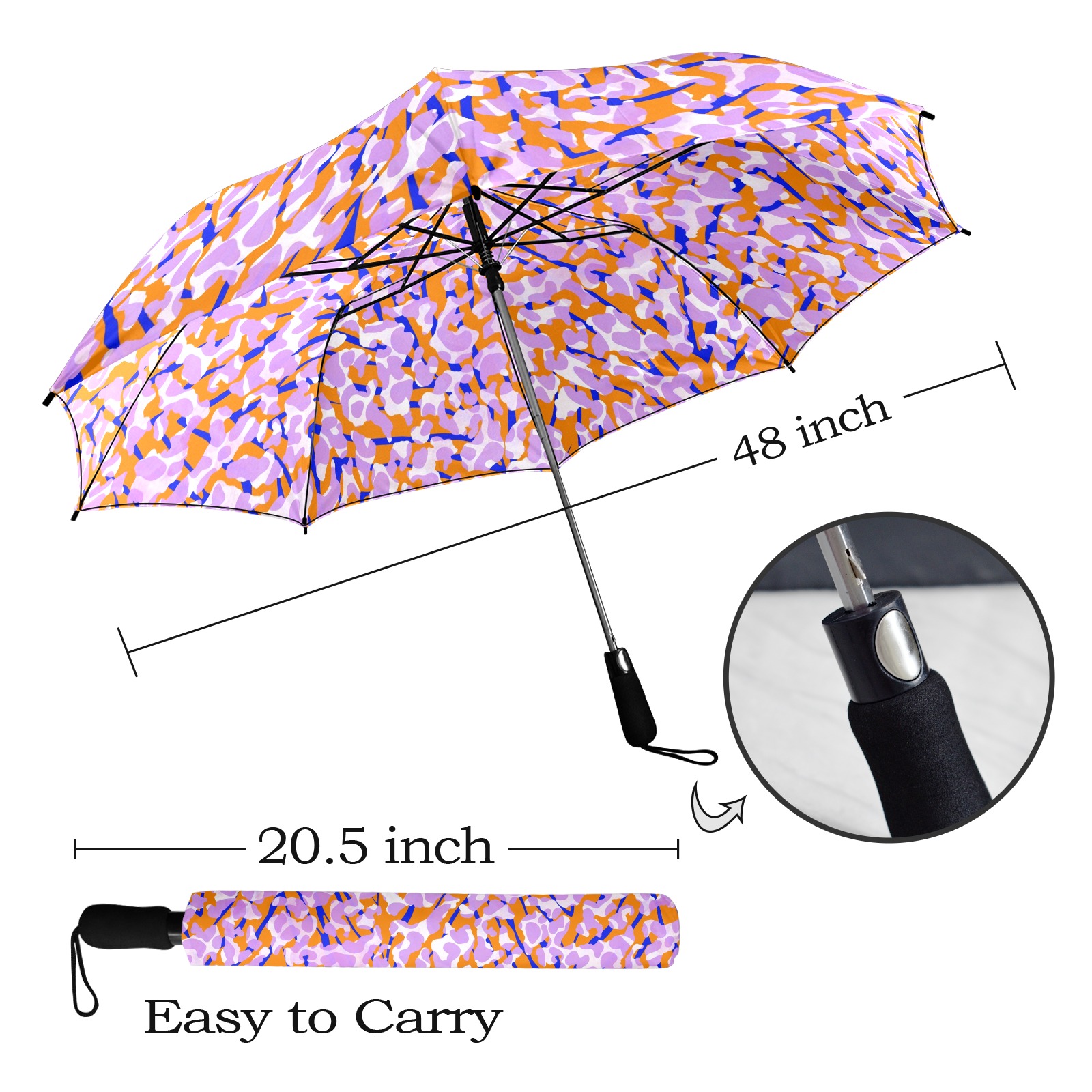 Metero Star Pattern Print Automatic Foldable Umbrella