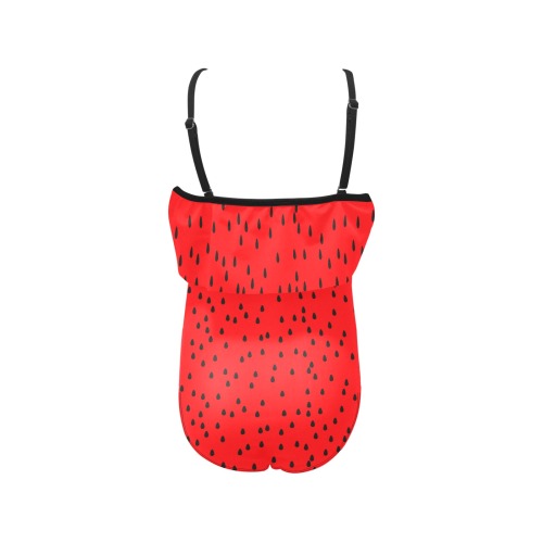 Watermelon Kids' Spaghetti Strap Ruffle Swimsuit (Model S26)