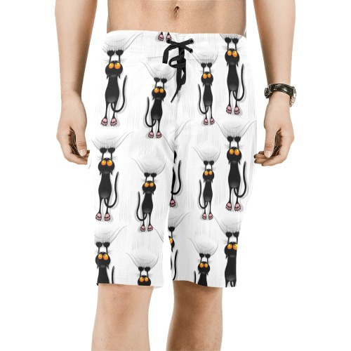 Cat Cartoon Scratching Fabric