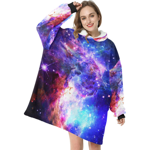Mystical fantasy deep galaxy space - Interstellar cosmic dust Blanket Hoodie for Women