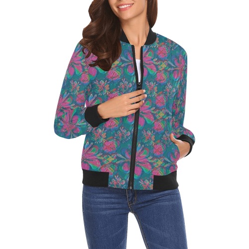 Unique Style Pattern All Over Print Bomber Jacket for Women (Model H19)