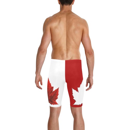 Canada Maple Leaf Swim Shorts Men's Knee Length Swimming Trunks (Model L58)